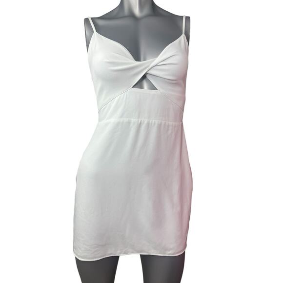 Abercrombie & Fitch Mini Sheath Tank Dress Small White Cutout Keyhole Party - Picture 1 of 9